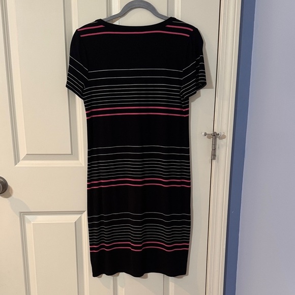 White House Black Market Black and Pink Striped Mini Dress - Picture 4 of 4